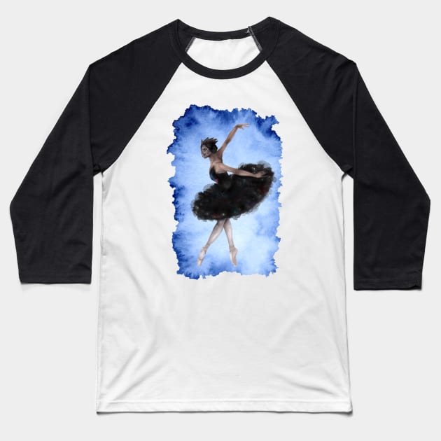 black swan ballerina Baseball T-Shirt by sharanarnoldart